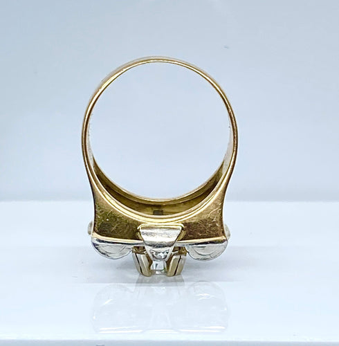 Bague 52 Bague Tank en or 18 carats et platine et diamants 58 Facettes AB517