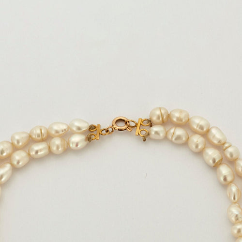 Collier Collier or jaune perle et diamants 58 Facettes LP751/9