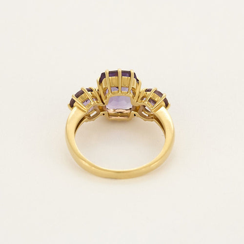 Bague 55,5 Bague en or jaune et améthystes 58 Facettes ALE4646