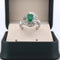 Bague 51 Bague en or blanc avec émeraude et diamants baguette 58 Facettes