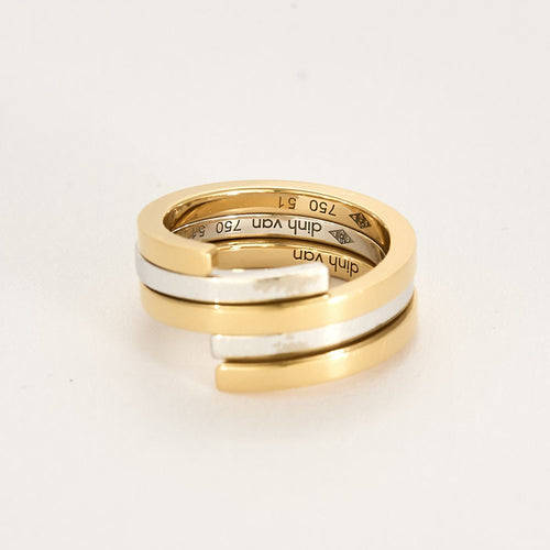 Bague 51 Dinh Van - Spirale -  Bagues en Or jaune & blanc 58 Facettes SMA0382X2