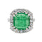 Bague 51 Bague Marguerite Or blanc, Platine Emeraude, Diamant 58 Facettes 3853104CN