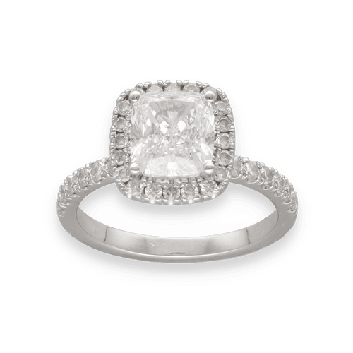 Bague 50 Solitaire diamant en or blanc 58 Facettes
