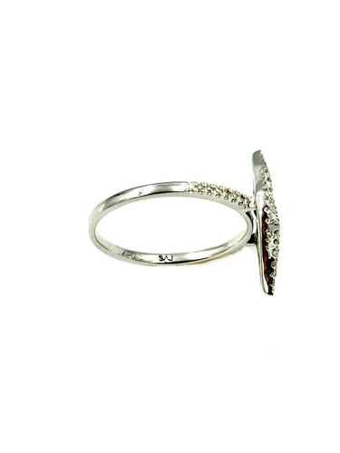 Bague 55 Bague Or Blanc 14K Saphir et Diamants 58 Facettes
