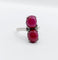 Bague 52 Bague Art Déco Platine et 6,70 carats cabochon rubis et diamant triangle (1950) 58 Facettes A05019