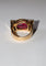 Bague 53.5 Bague Tank Or Jaune Et Platine, Saphir rose Verneuil Et Diamants 58 Facettes 581