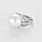 Bague 52,5 Bague en or blanc, perle de culture blanche et diamants 58 Facettes RAM3104