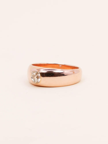 Bague 57 Bague jonc or rose diamant taille ancienne 0,55 carat 58 Facettes 1199.2
