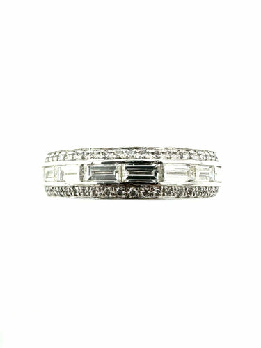Bague 54 CHOPARD - Alliance or blanc et diamants 58 Facettes