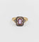 Bague 55 Bague pompadour or jaune, platine, améthyste et diamants taille rose (circa 1910) 58 Facettes A05298
