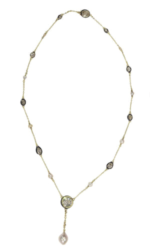 Collier Collier exquis en or, diamants (5,28 ct) et perles, datant des années 1850 58 Facettes 21007-0051
