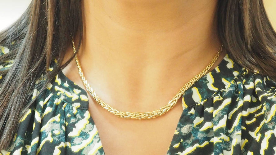Collier Collier maille palmier en or jaune 58 Facettes 32918