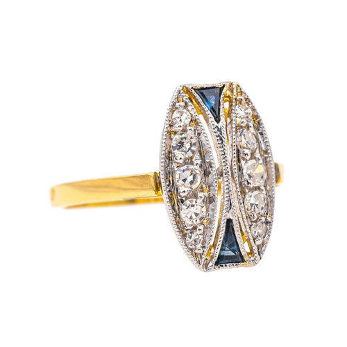 Bague 50 Bague  Art déco  Or jaune, Or blanc Diamant, Saphir 58 Facettes 4383452RV