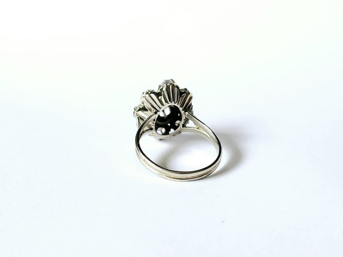 Bague 50 Bague or blanc et diamants 58 Facettes