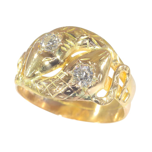 Bague 60 Romancing History : L'enchantement d'un anneau à double serpent 58 Facettes 23135-0300
