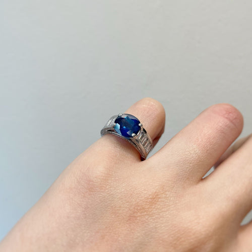 Bague Bague - Platine, Saphir & Diamants 58 Facettes 230060SP-230062S