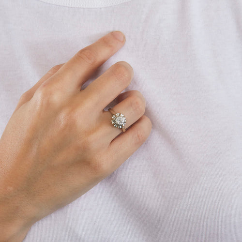 Bague 53 Bague solitaire platine et diamant 58 Facettes GU64