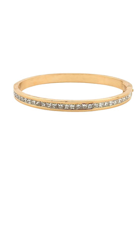 Bracelet Bracelet jonc or jaune et diamants princesse 58 Facettes