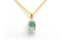 Pendentif Pendentif contemporain or jaune et aigue-marine 58 Facettes B719