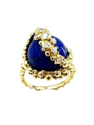 Bague GILBERT ALBERT. Bague or jaune 18K, diamants et billes interchangeables 58 Facettes
