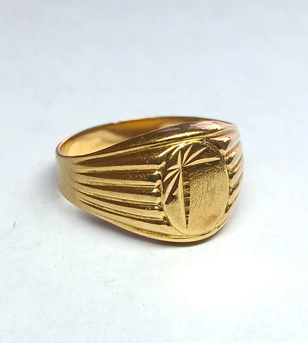 Bague 54 Bague chevalière en or jaune 58 Facettes 593/5
