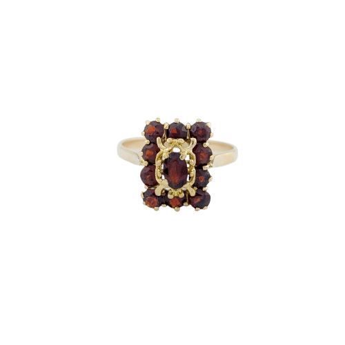 Bague 53 Bague en or jaune 18 carats et grenats 58 Facettes 33020