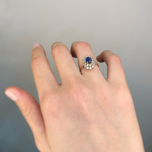 Bague Bague - Or, Diamants & Saphir 58 Facettes 240058R