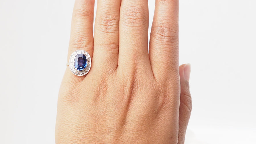 Bague 50.5 Bague Saphir Verneuil Diamants 58 Facettes 32588