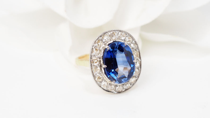 Bague 50.5 Bague Saphir Verneuil Diamants 58 Facettes 32588