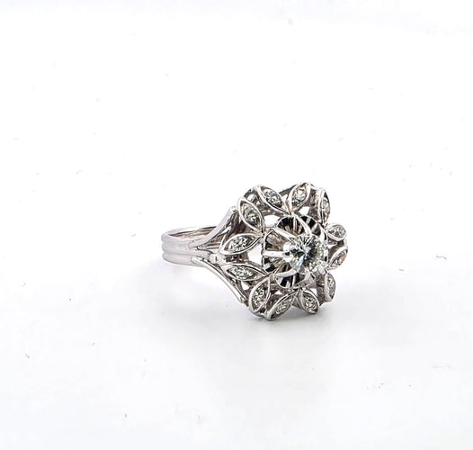 Bague 48 Anello en or blanc 18k et diamants 58 Facettes