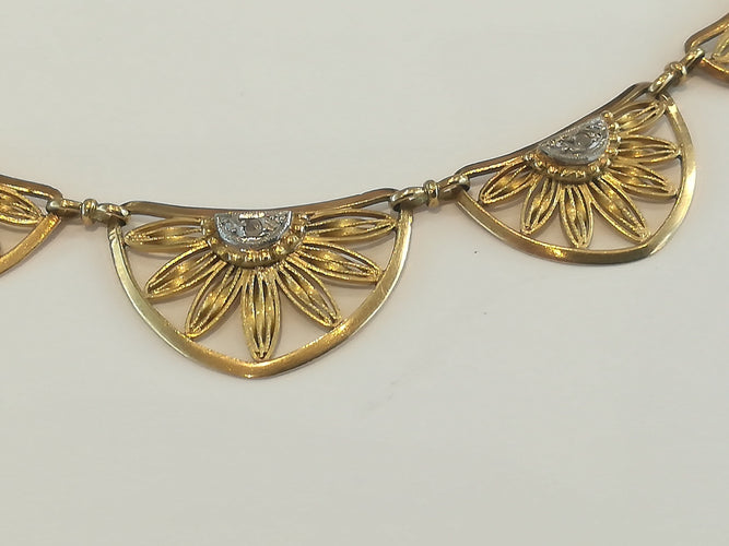 Collier Collier draperie or et diamants 58 Facettes