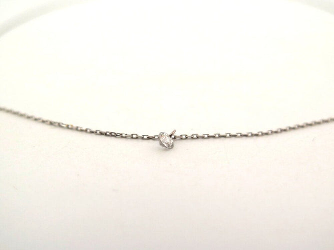 Bague collier la brune et la blonde 360 diamant solitaire 0.1ct or 18k 39cm 58 Facettes 266201