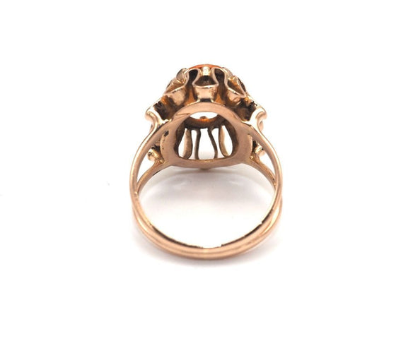 Bague 54 Bague cocktail or jaune 750 mil et citrine 58 Facettes