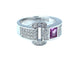 Bague 57 PIAGET. Miss Protocole, bague or blanc, saphir rose et diamants 58 Facettes