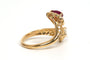 Bague 54 Bague contemporaine or jaune, rubis, diamant poire et diamants 58 Facettes 21866