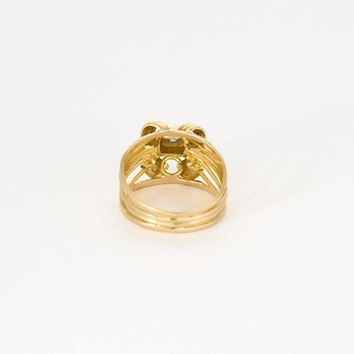 Bague 50.5 Bague en or jaune et or gris 18K diamant 58 Facettes LOR3567