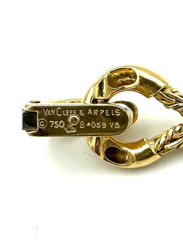 Collier VAN CLEEF & ARPELS. Collier vintage en or jaune 18K, ivoire et diamants 58 Facettes