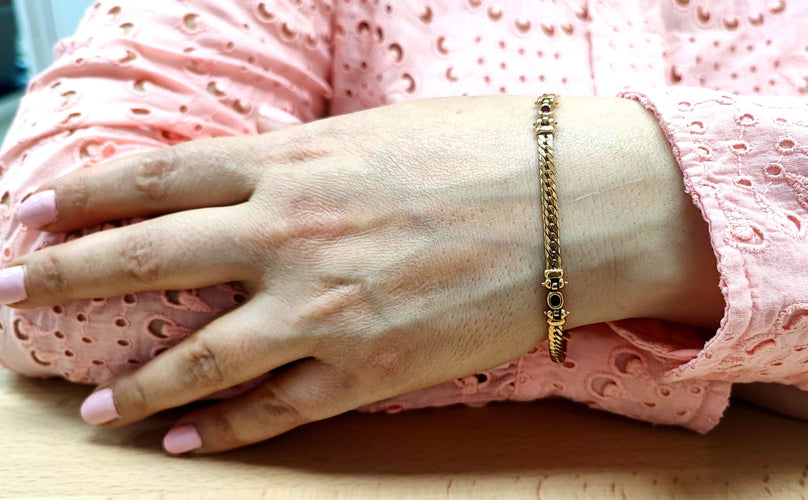 Bracelet Bracelet or jaune et rubis 58 Facettes Brac.3Rub.DV-29