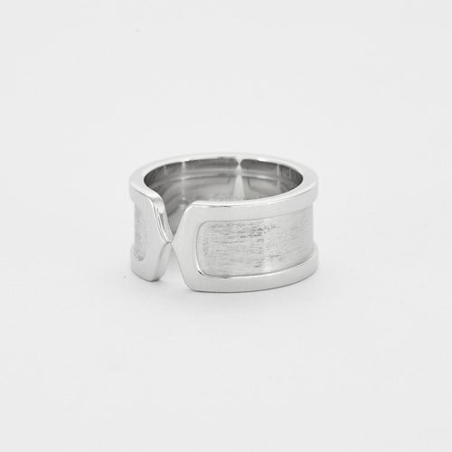 Bague 52 CARTIER - Bague double C or blanc 58 Facettes