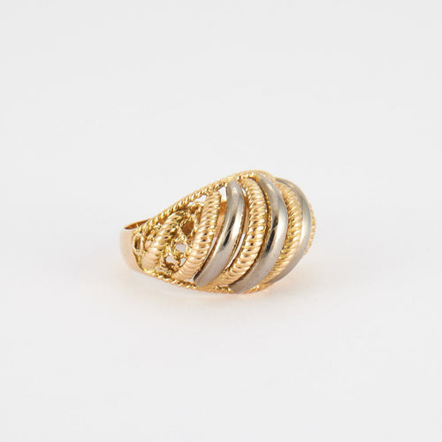 Bague 52 Bague en or jaune et blanc 58 Facettes P8L16