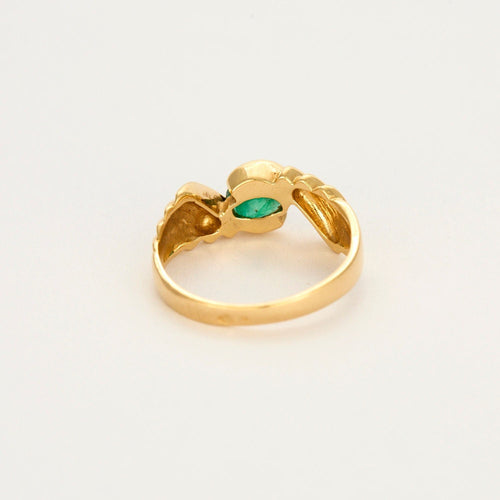Bague 52 Bague bandeau or jaune, émeraude 58 Facettes GU220