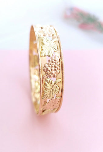 Bracelet Bracelet Jonc Rigide grappes de raisin et feuilles de vigne 58 Facettes AA 1639
