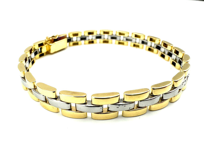 Bracelet CARTIER. Collection "Panthère", bracelet or jaune et acier (full set) 58 Facettes