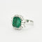 Bague 53 Bague émeraude entourage diamants 58 Facettes GU1