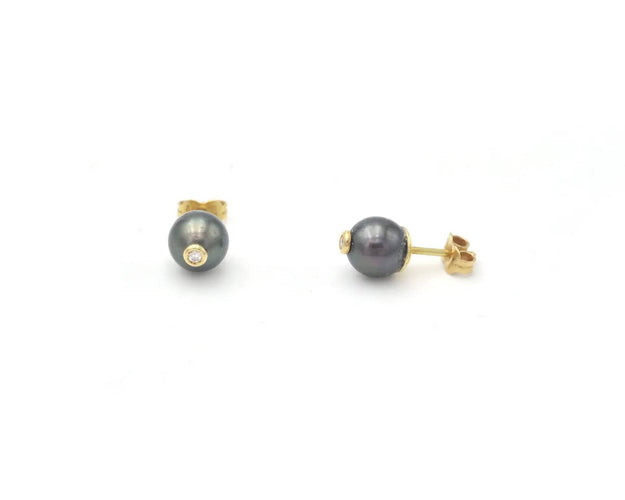Boucles d'oreilles Boucles d'oreilles en or jaune avec perles de Tahiti 58 Facettes 14605