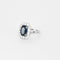 Bague 54 Bague panier en or blanc, diamants et saphir de 3 carats. 58 Facettes