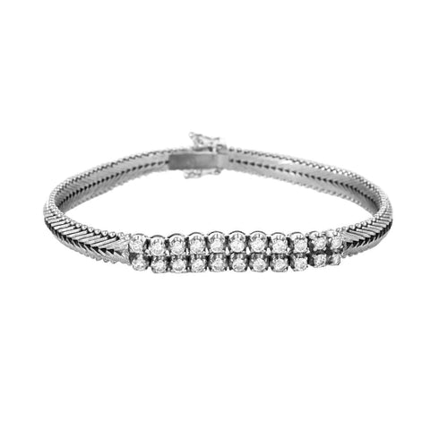 Bracelet Bracelet années 60, or blanc et diamants 58 Facettes GULK202
