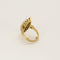 Bague 42,5 Bague marquise en or jaune, blanc, diamants et saphirs roses 58 Facettes HOU5528