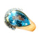 Bague Bague or jaune, Diamants, Topaze Bleue 58 Facettes 7861 A