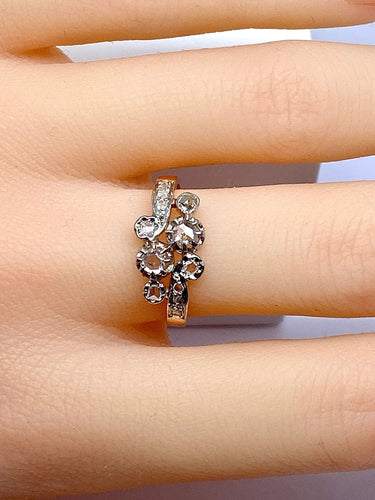 Bague 53 Bague en or 18 carats en diamants époque 1900 58 Facettes AB554
